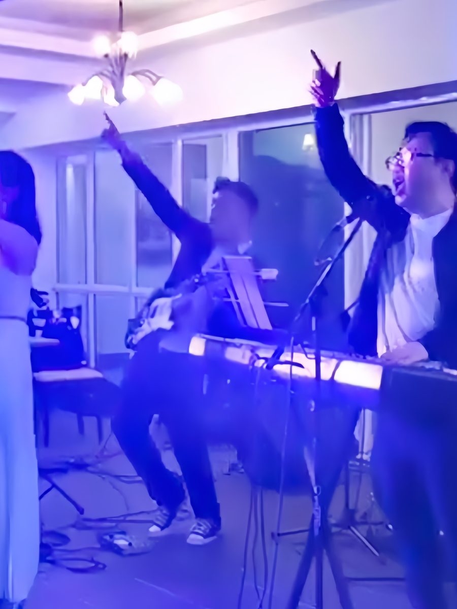 Party band playing to a full function room