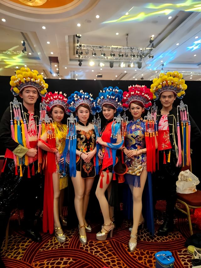 Mixed opera company in full costume