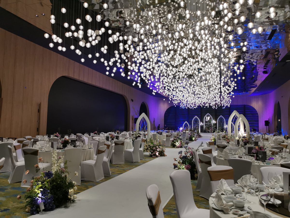 Ballroom beneath a canopy of fairy lights